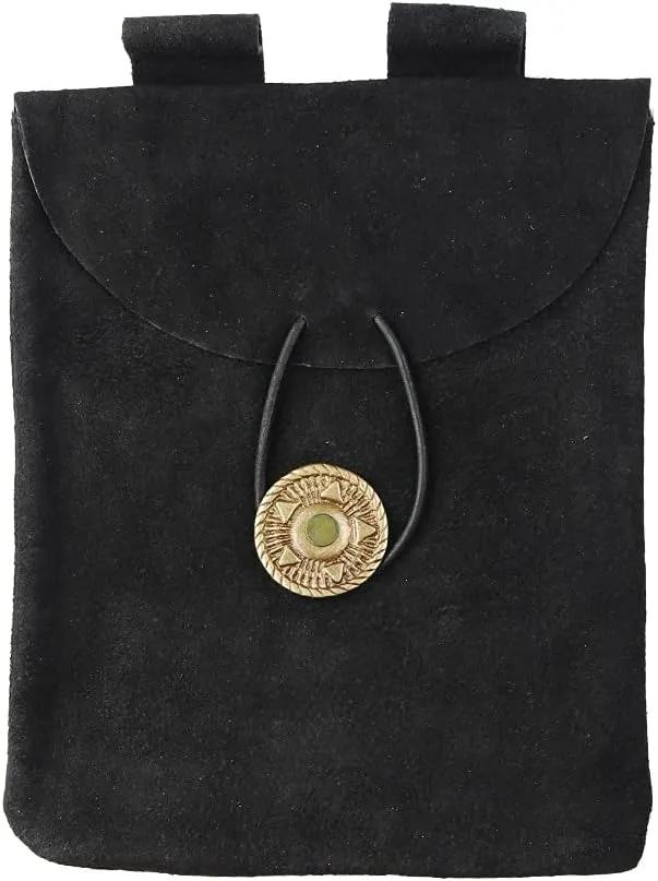 Multiple Colors Medieval Renaissance Fair Costume Suede Leather Pouch Satchel Bag LARP SCA