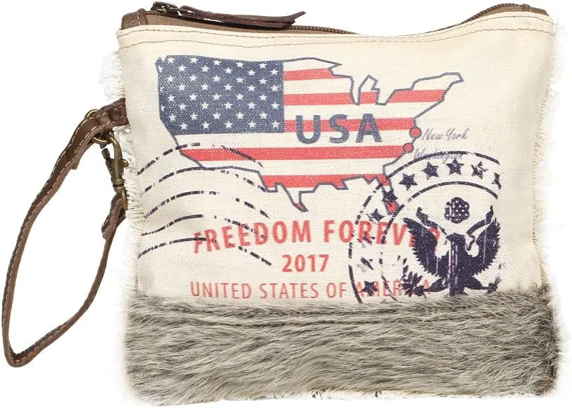 Myra Bag Verge Canvas & Cowhide Wristlet