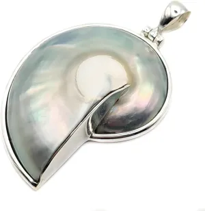 Natural Mother of Pearl 925 Sterling Silver Pendant Hand Polished Pearly Mother of Pearl Pendant Women Jewelry SD008