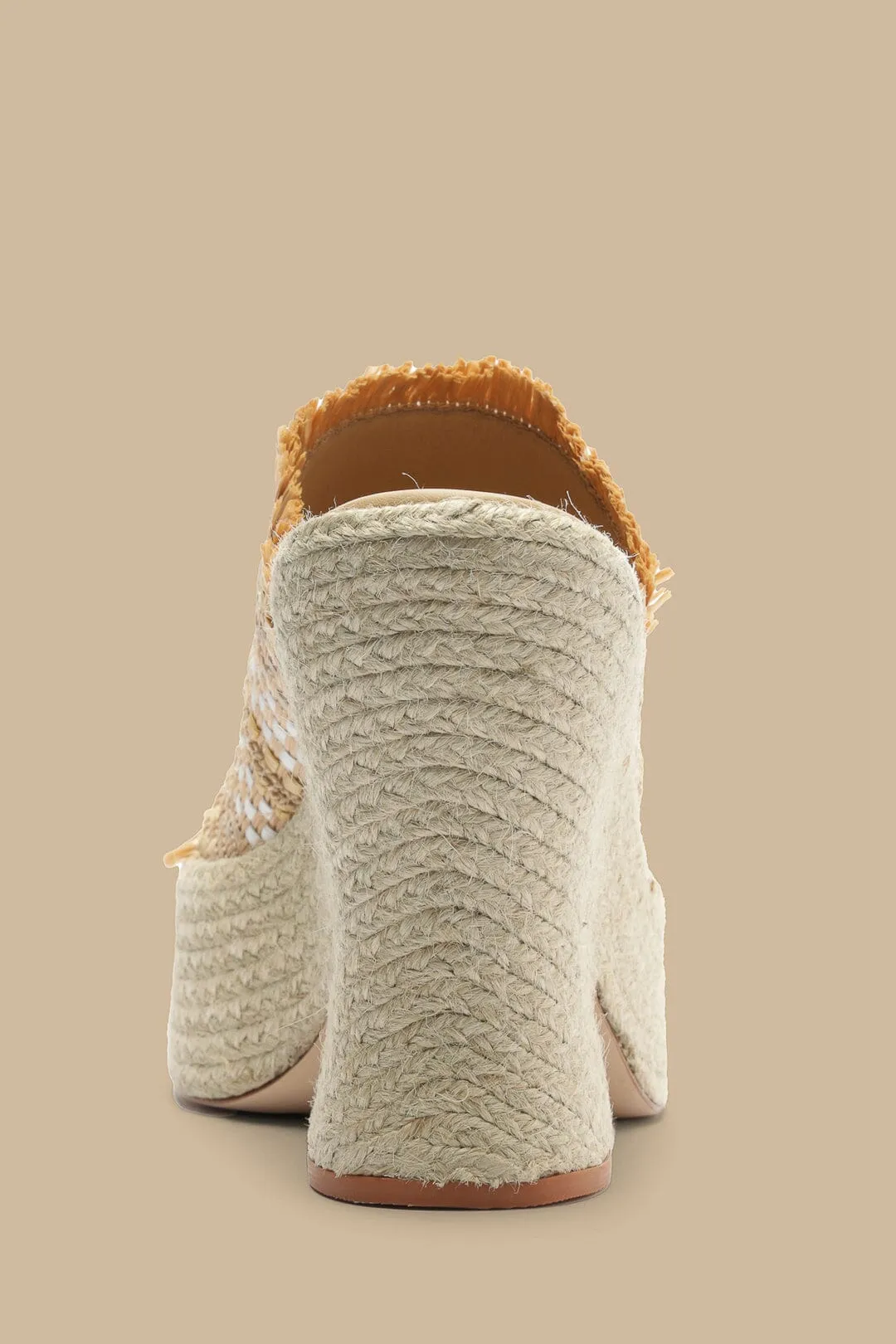 Natural Weaved Raffia Platform Sandal
