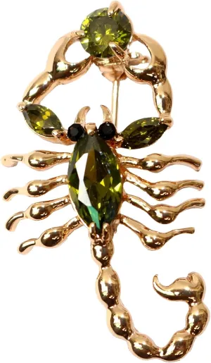 Navachi 18k Gold Plated Copper Cubic Zirconia Zircon Scorpion Brooches Pins