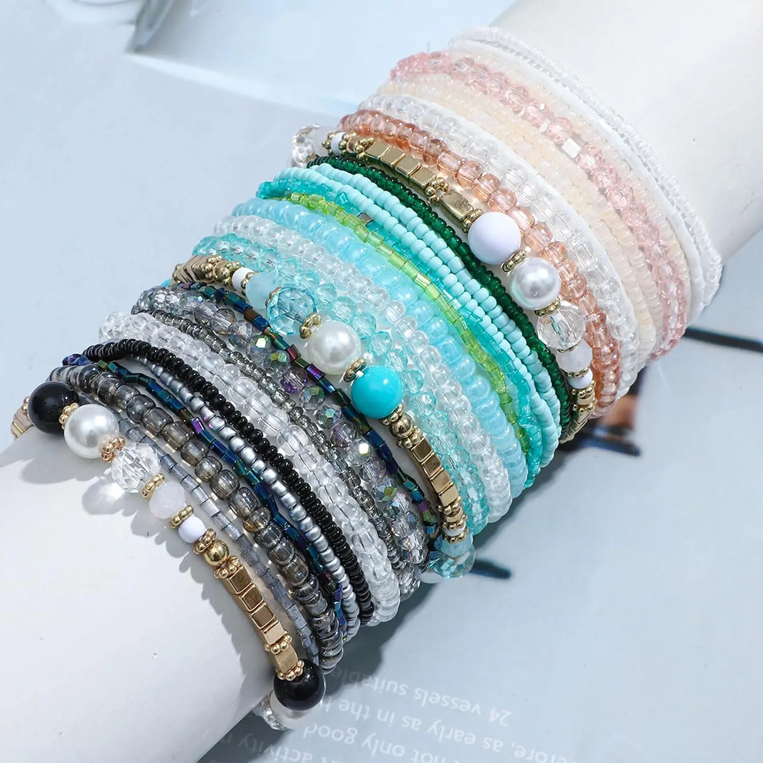 NEWITIN 3 Pieces Healing Bracelet for Women Gemstone Beaded Bracelets Crystal Beaded Bracelet Relieve Stress Natural Stone and Quartz Crystals Jewelry Inspirational Gifts for Birthday
