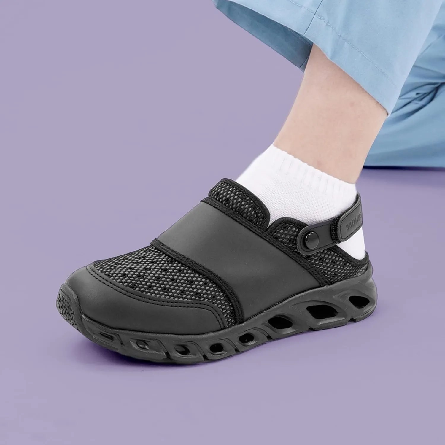 Nursing Shoes Woman and Man Cooling Sandle Black us footwear size for adult women width medium