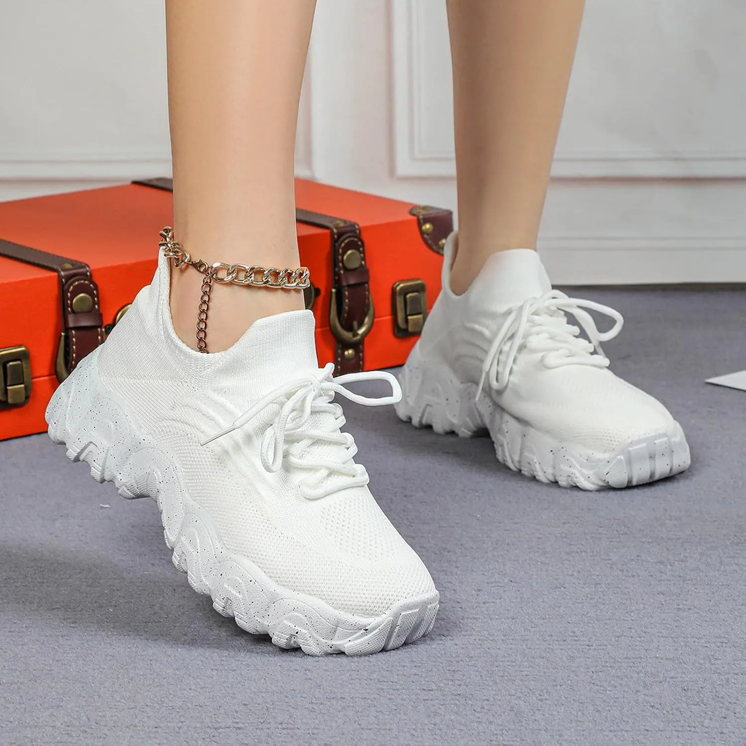 Ortho Pro Shoes for Women, Lace-up Low Top Slip on Women Sneakers, Women's Fashion Non Slip Sneakers Orthopedic Shoes