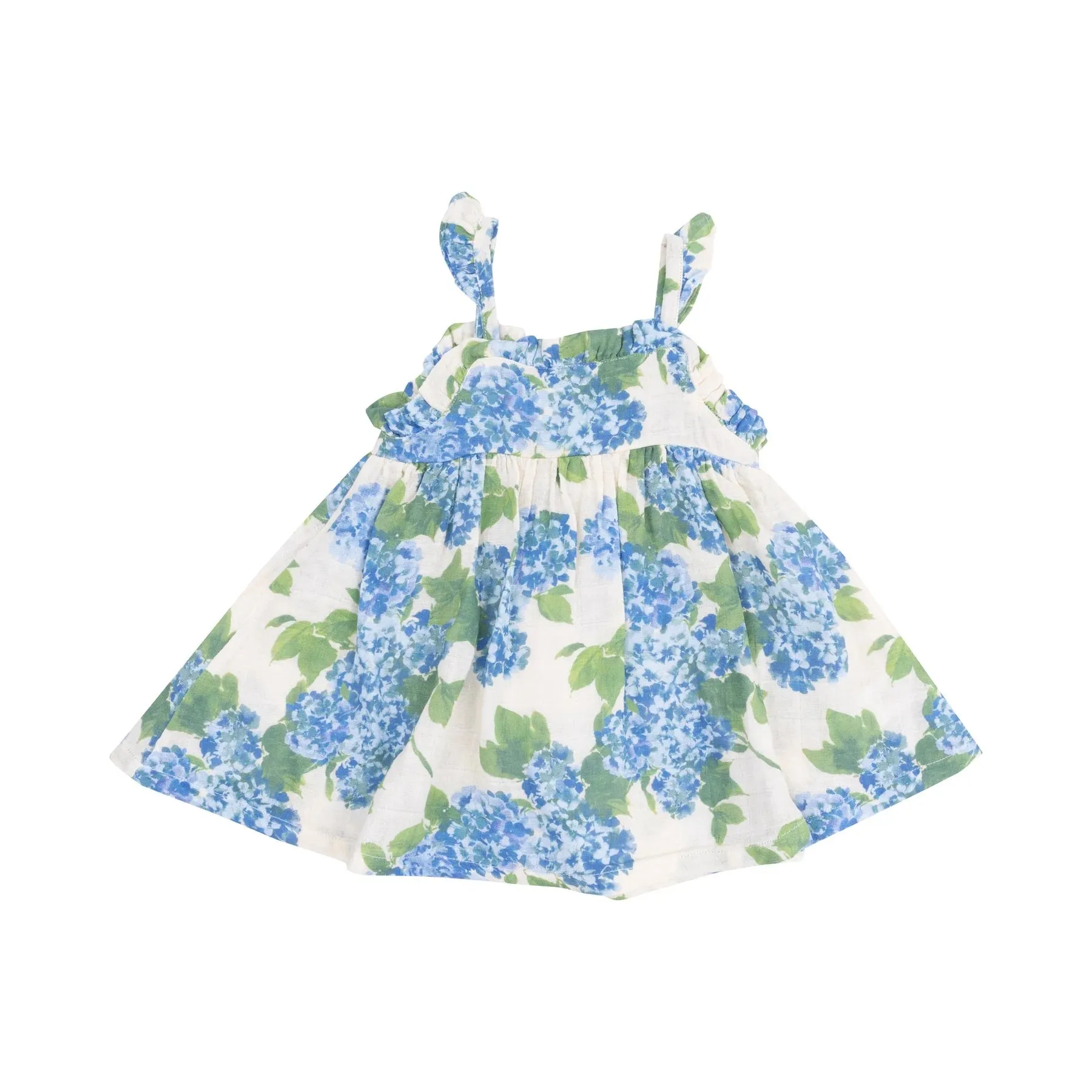 Paperbag Ruffle Sundress Watercolor Hydrangeas