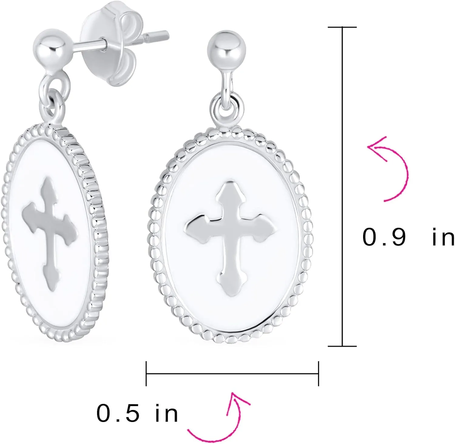 Pave Cubic Zirconia CZ Ancient Religious Masonic Knight Templar Fleur De Lis Maltese Cross Huggie Hoop Stud Earrings Pendant For Women Teens Interchangeable Charms .925 Sterling Silver