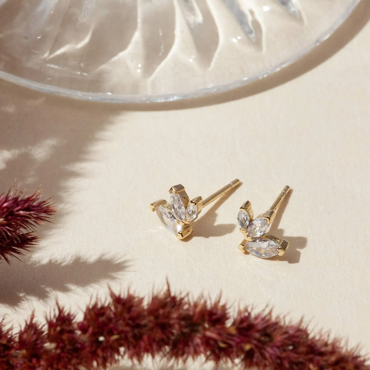 PAVOI 14K Gold Plated Sterling Silver Constellation Ear Climbers | 3 Stone Ear Crawler Earrings for Women