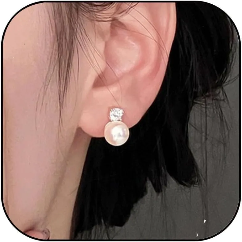 Pearl Earrings for Women Zircon Pearl Earrings Pearl stud Earrings Dainty Wedding Earrings Jewelry for Women