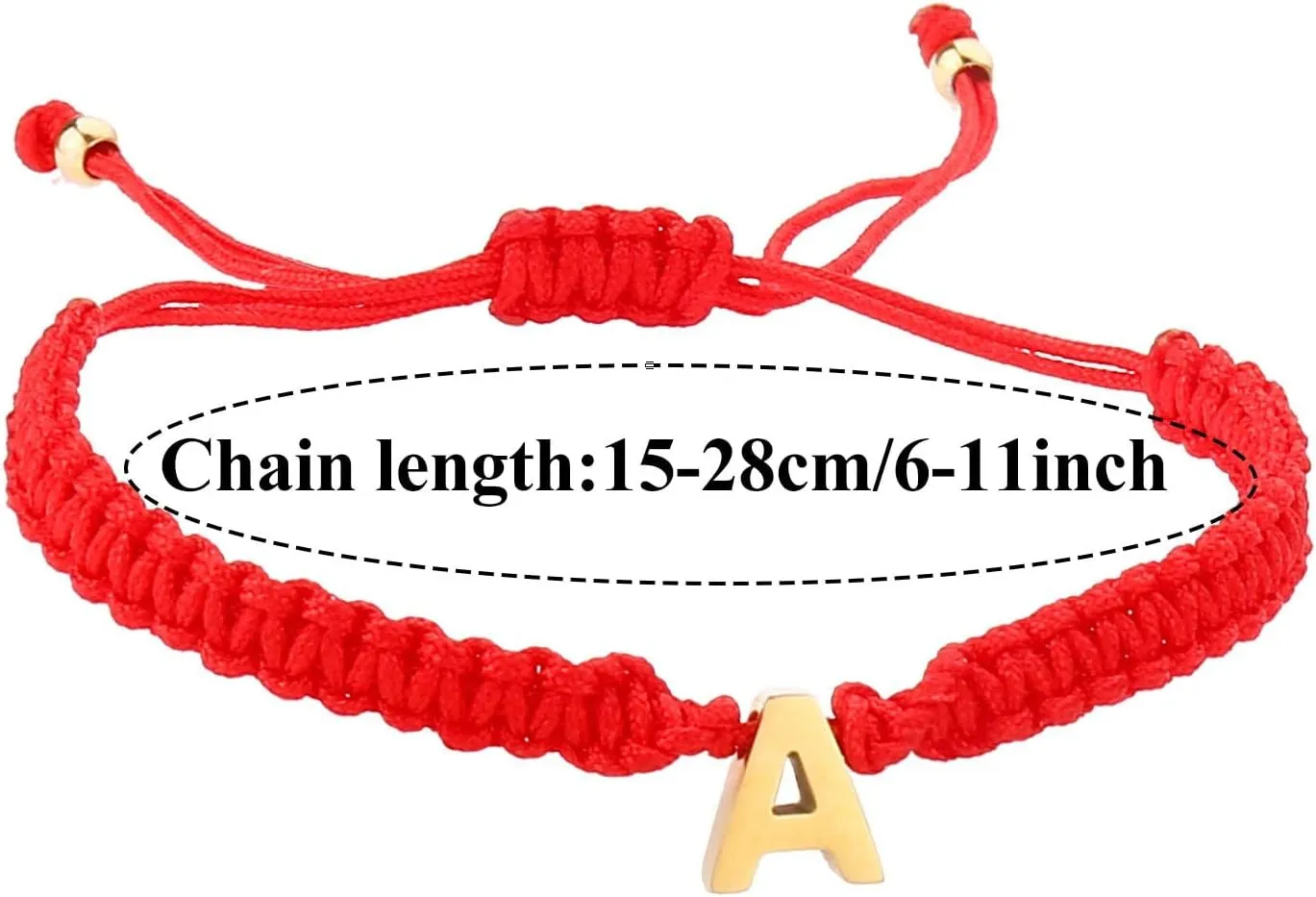 Personalized 26 Initial Bracelet Stainless Steel Gold Plated Letter Red Woven Bracelet Dainty Charm Cute Jewelry