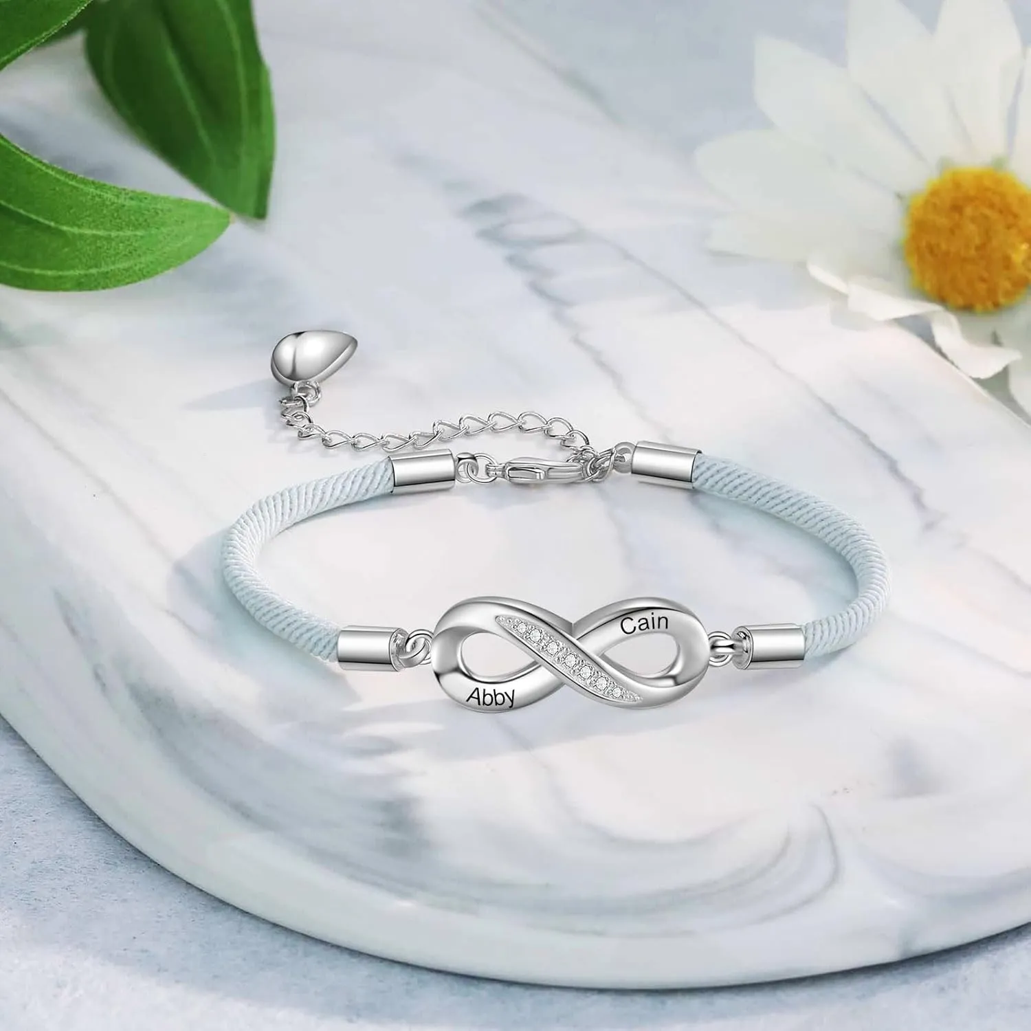 Personalized Infinity Bracelets for Women Men Couples Custom Name Matching Couples Bracelets for Boyfriend Girlfriend Promise BFF Bracelets for 2
