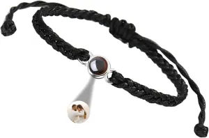 Photo Bracelet With Heart Shape Pendant - Customized Picture Projection for Birthday, Anniversary, Mother's Day, Memorial Gifts - Personalized Inside