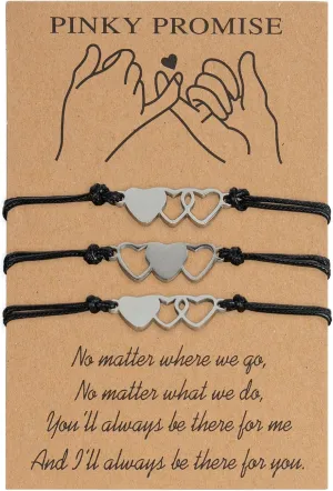 Pinky Promise Matching Heart Bracelet, Friendship Bracelets, Sister Bracelet, BFF Bracelets, Friendship Bracelets for Women, Bestie Sister Graduation Gifts