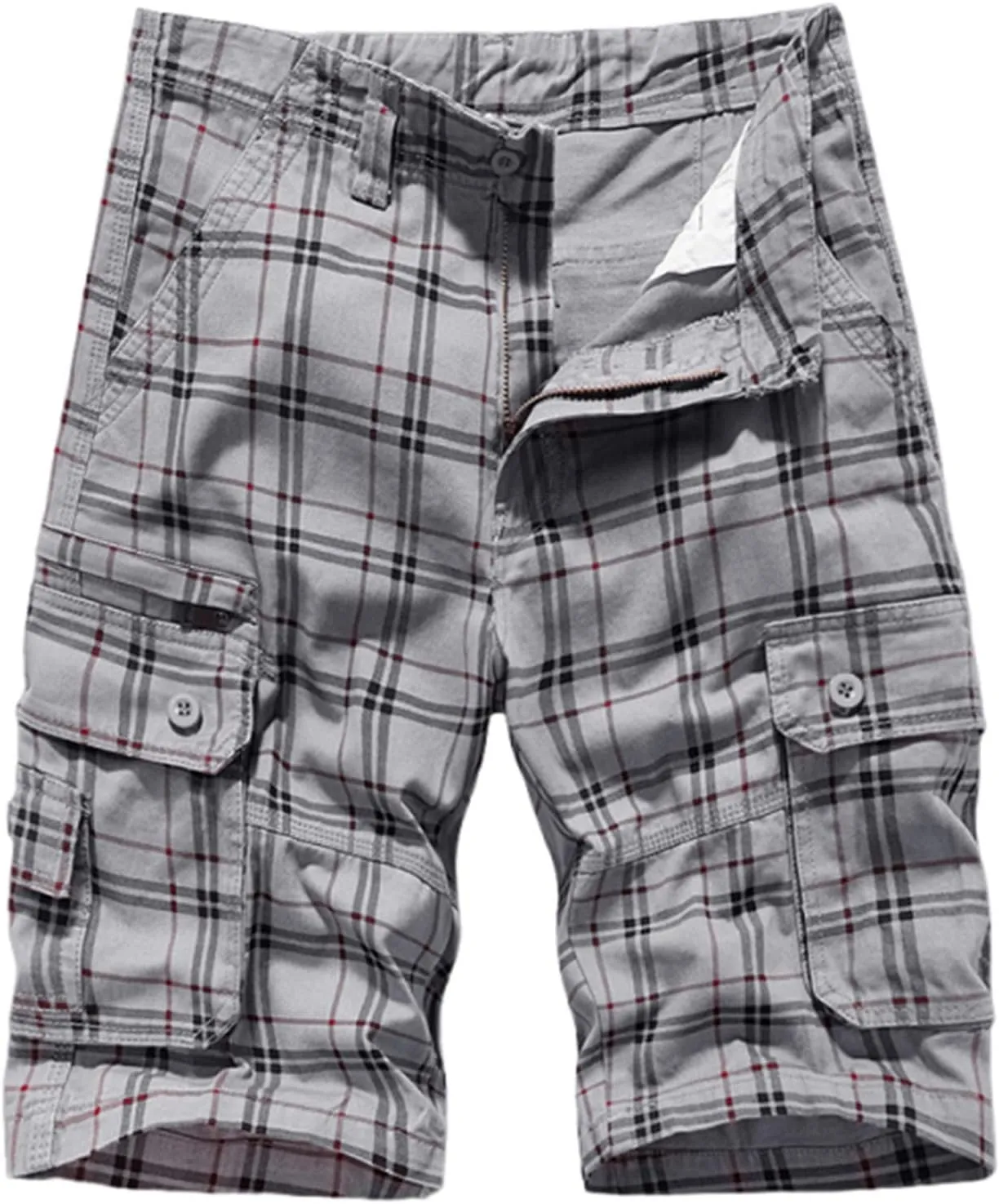 Plaid Straight Leg Cargo Sport Gym Trousers Pants for Man Summer Fall Loose Fit Trousers Pants Shorts Mens 2025