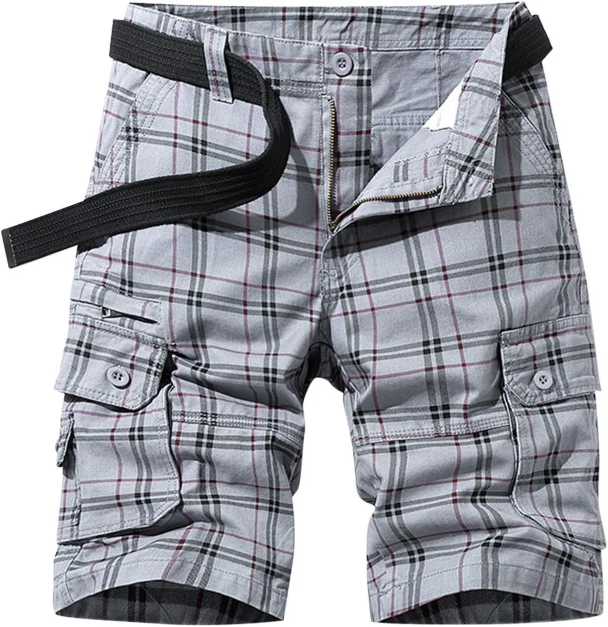 Plaid Straight Leg Cargo Sport Gym Trousers Pants for Man Summer Fall Loose Fit Trousers Pants Shorts Mens 2025