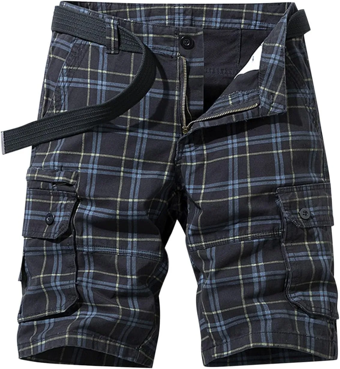 Plaid Straight Leg Cargo Sport Gym Trousers Pants for Man Summer Fall Loose Fit Trousers Pants Shorts Mens 2025