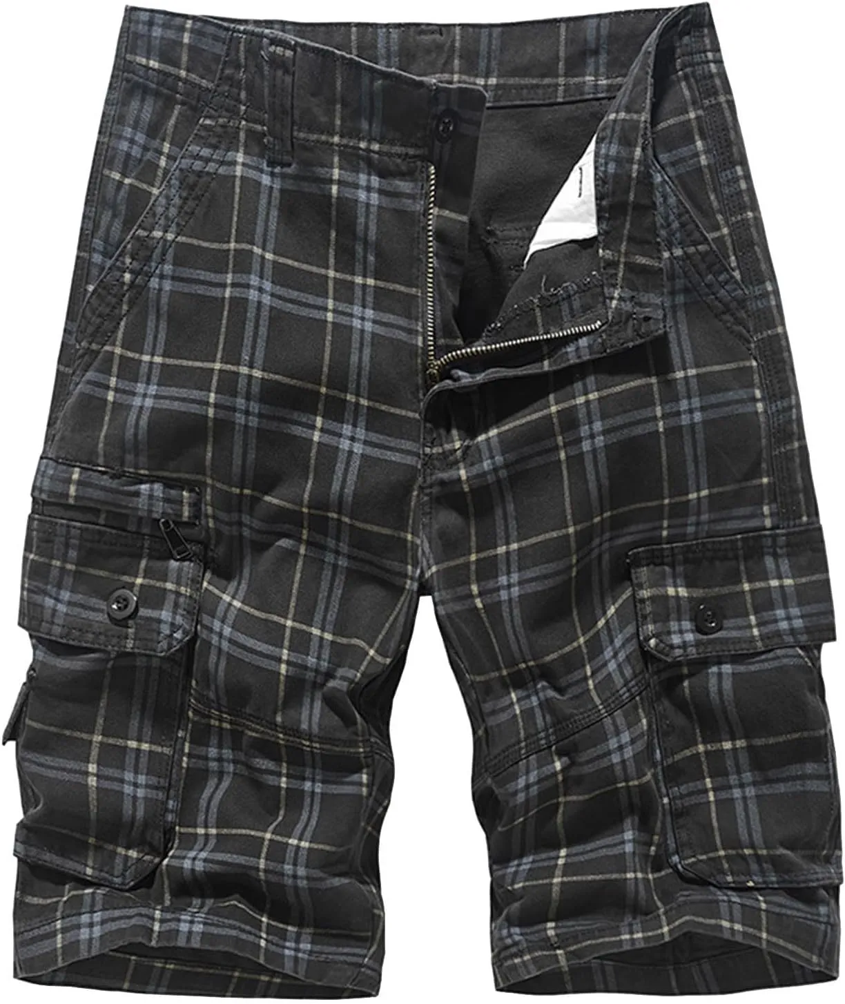 Plaid Straight Leg Cargo Sport Gym Trousers Pants for Man Summer Fall Loose Fit Trousers Pants Shorts Mens 2025