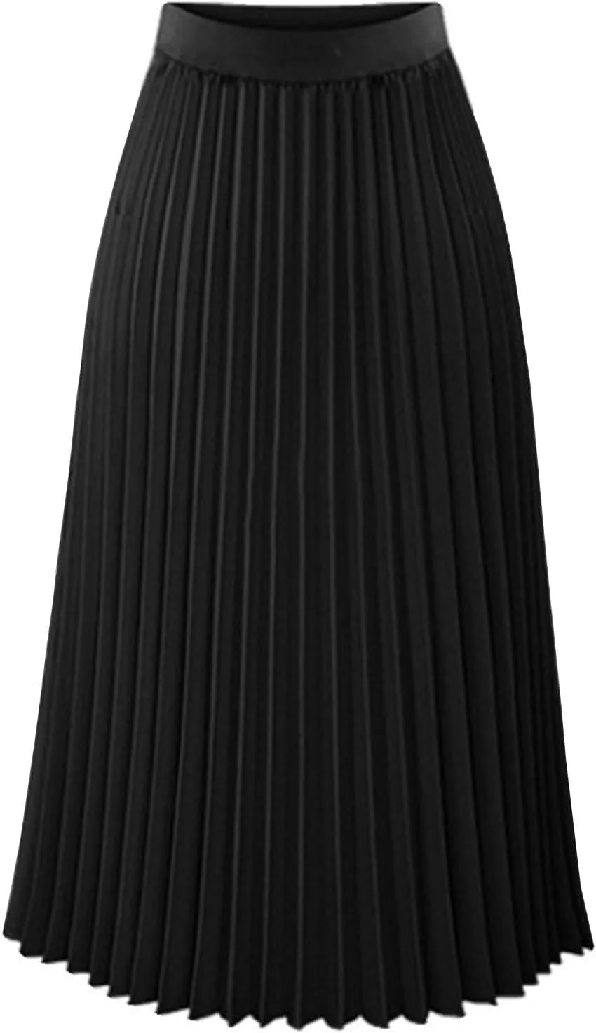 Pleated Midi Skirts for Women Midi Long High Waisted A Line Skirts Shirring Swing Skirt 2024 Fashion Party Skirt