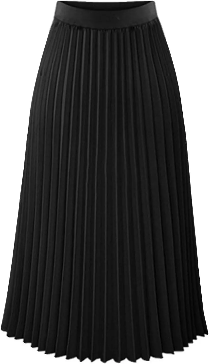 Pleated Midi Skirts for Women Midi Long High Waisted A Line Skirts Shirring Swing Skirt 2024 Fashion Party Skirt