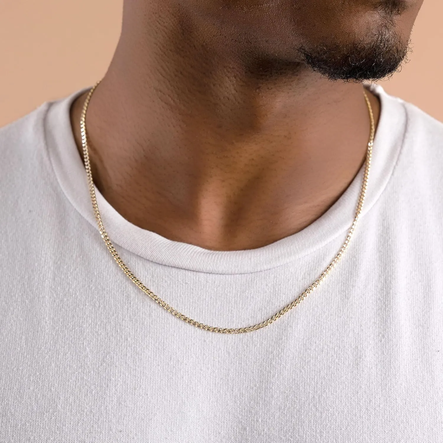 PORI JEWELERS 18K Gold Over Solid 925 Sterling Silver Two Tone Diamond Cut Cuban Chain-3mm, 4mm. 4.5mm, 5mm, 7mm, 8mm, 9mm- For Men and Women- Made in Italy