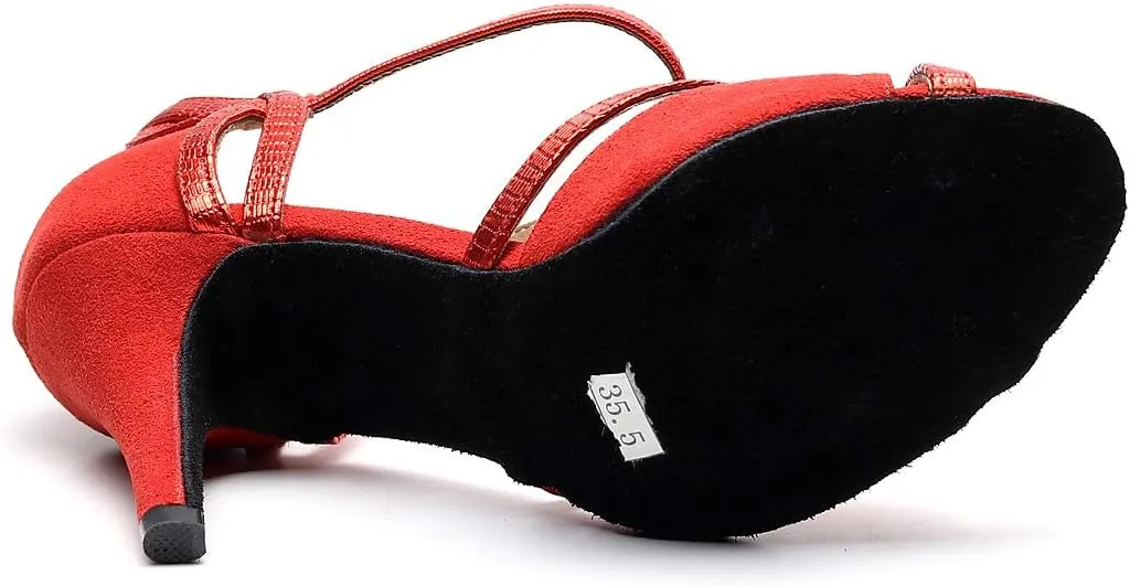 Professional Latin Dance Shoes Satin Salsa Dancer Shoes Ballroom Tango Dancing Shoes for Women with 3.5" Heel by FBA