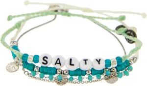 Pura Vida Bracelets Pack Neon Alphabet Coin Rosary Bracelet Stack - Set of 3 Stackable Bracelets for Women, Summer Accessories & Cute Bracelets - 2 String Bracelets & 1 Chain Bracelet