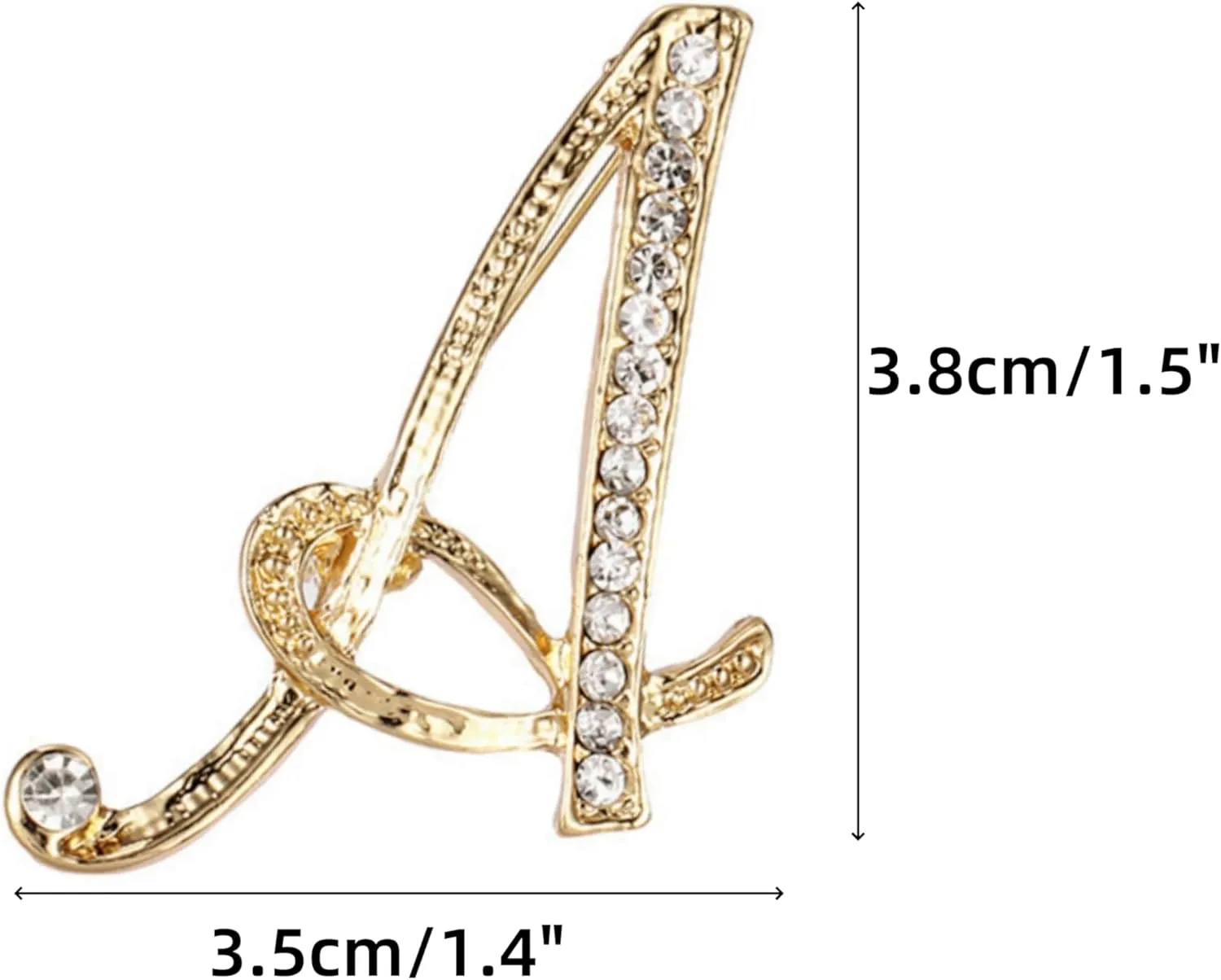 Rhinestone Initial Brooch Pin for Women, Alphabet Gold Letter Brooch A-Z with Crystal, Metal Pin for Hat Bag Dress Suit Accessory for Men