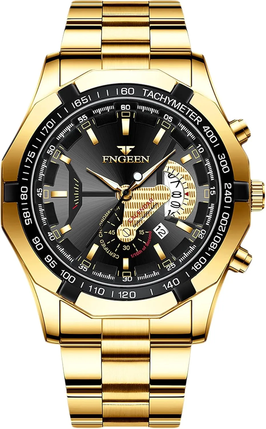 RORIOS Business Mens Watches Luminous Watch Analog Movement Quartz Watch with Stainless Steel Band Classic Wrist Watch for Men