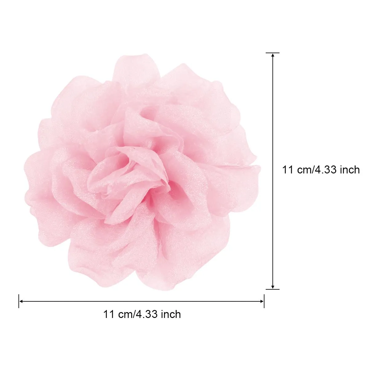 Rose Flower Brooches and Clips for Women | Pink Hair Clips & Flower Pins | Lapel & Hat Pins, 4.3 Inches, Light Pink