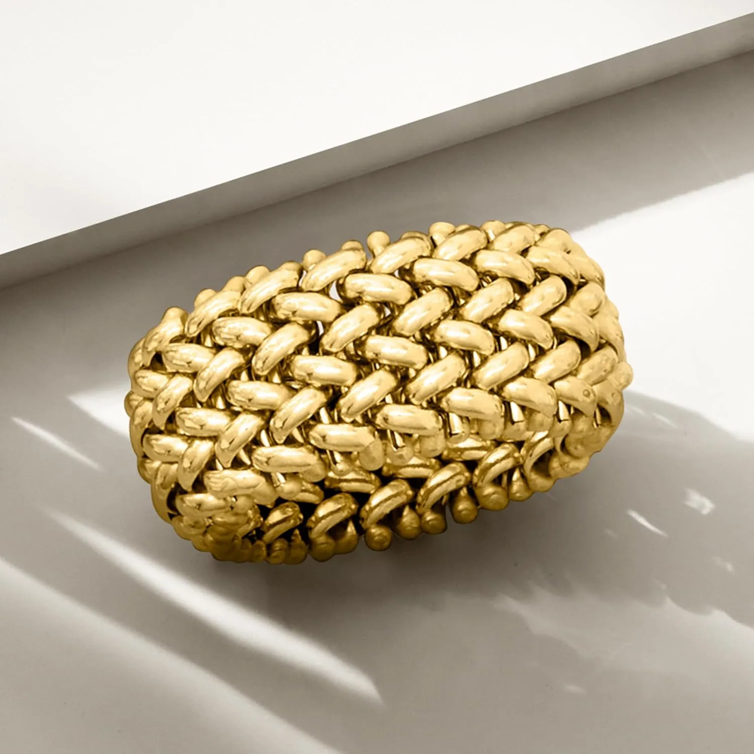 Ross-Simons Italian 14kt Yellow Gold Riso-Link Ring