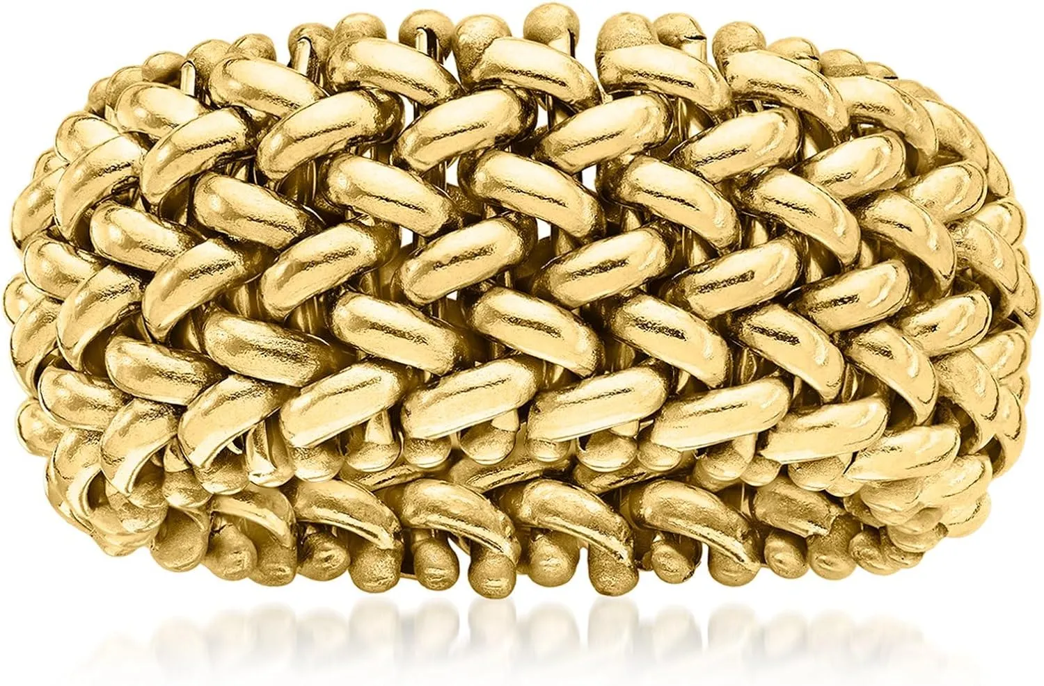 Ross-Simons Italian 14kt Yellow Gold Riso-Link Ring