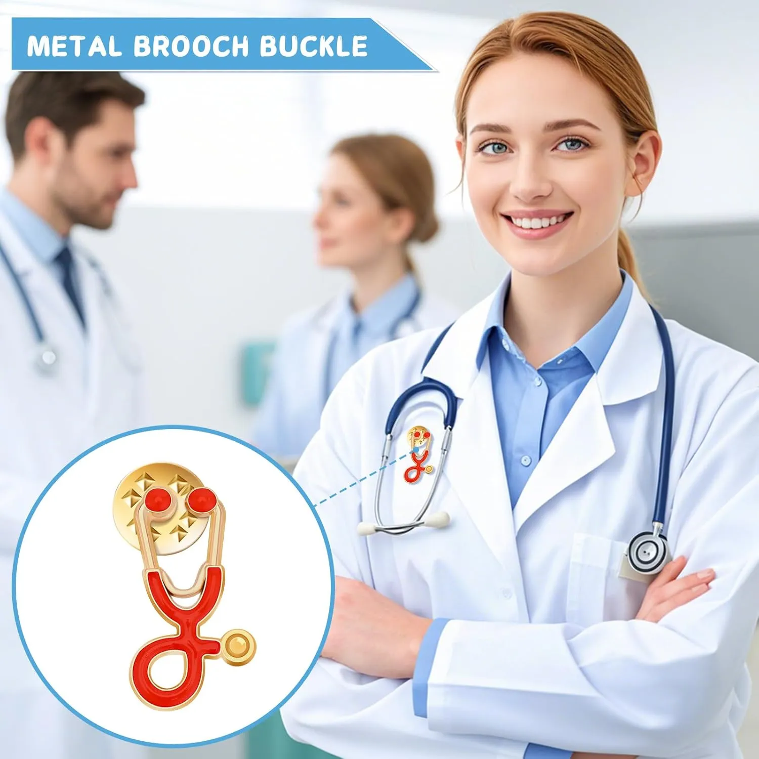 SANNIX 15Pcs Stethoscope Pins, Stethoscope Brooch Pins Lapel Pins Stethoscope Enamel Lapel Pin Nurse Doctor Pin Badge Nurse Week Gifts for Clothes Bags Hats Accessories, 8 Colors