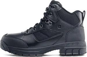 Shoes for Crews Voyager II, Men's, Women's, Unisex Steel Toe (ST) Work Boots, Slip Resistant, Water Resistant, Black, Men's 15 / Women's 16.5 Wide