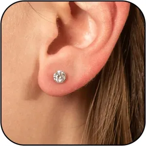Silver Stud Earrings Set Cartilage Stud Earrings Hypoallergenic Cubic Zirconia Titanium Stainless Steel 3mm-8mm CZ Stud Earrings for Women