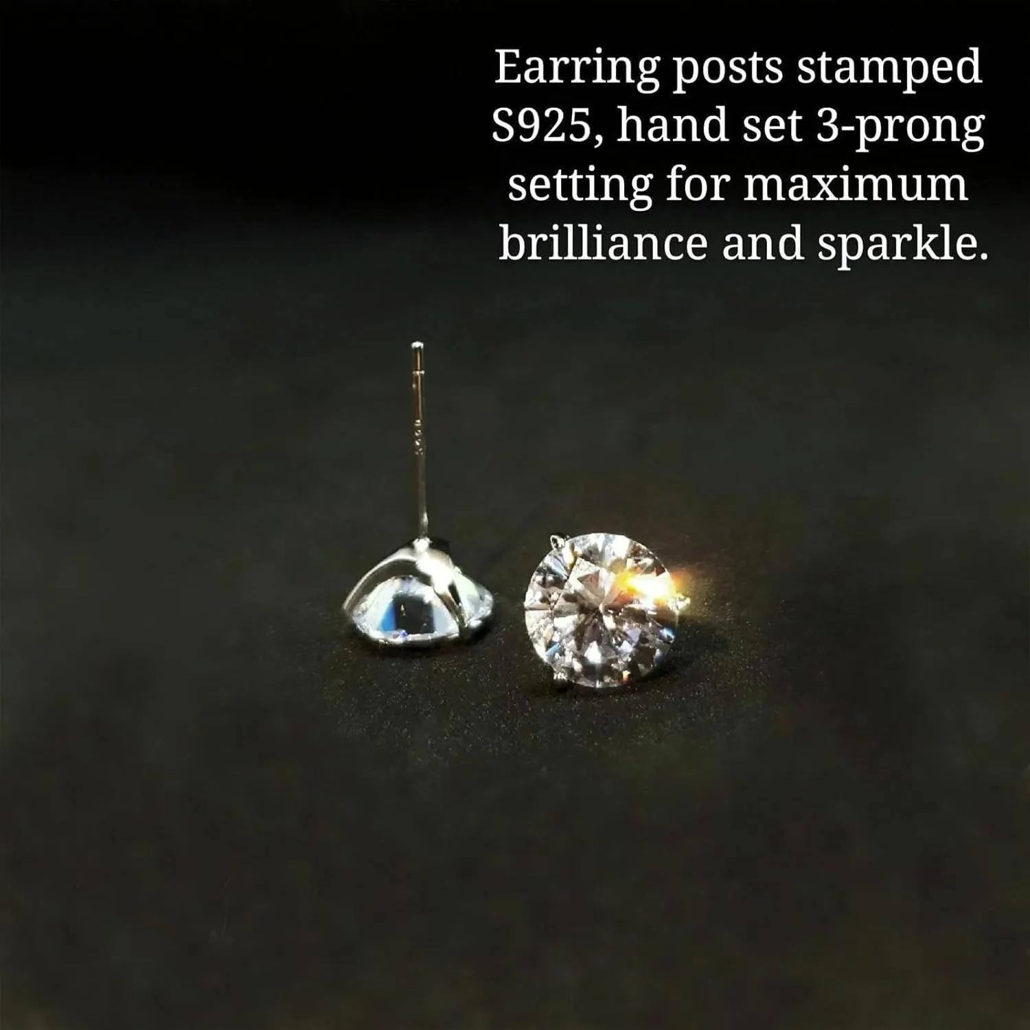 Silver Stud Earrings Set Cartilage Stud Earrings Hypoallergenic Cubic Zirconia Titanium Stainless Steel 3mm-8mm CZ Stud Earrings for Women