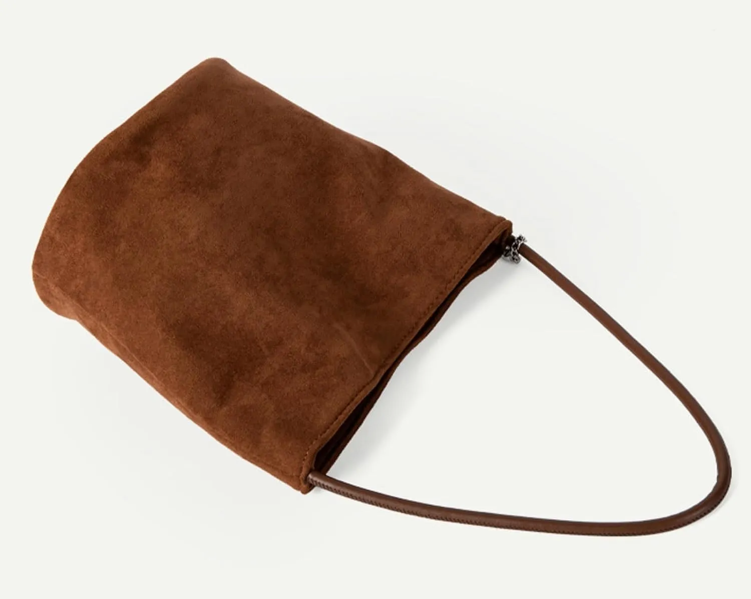 Small Brown Suede Bucket Bag Trendy Suede Handbag for Women Brown Small Slouchy Suede Bucket Purses
