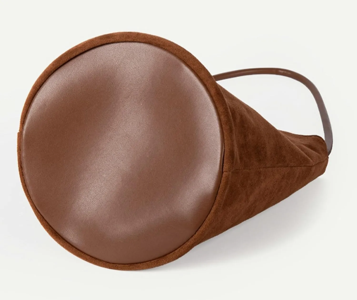 Small Brown Suede Bucket Bag Trendy Suede Handbag for Women Brown Small Slouchy Suede Bucket Purses