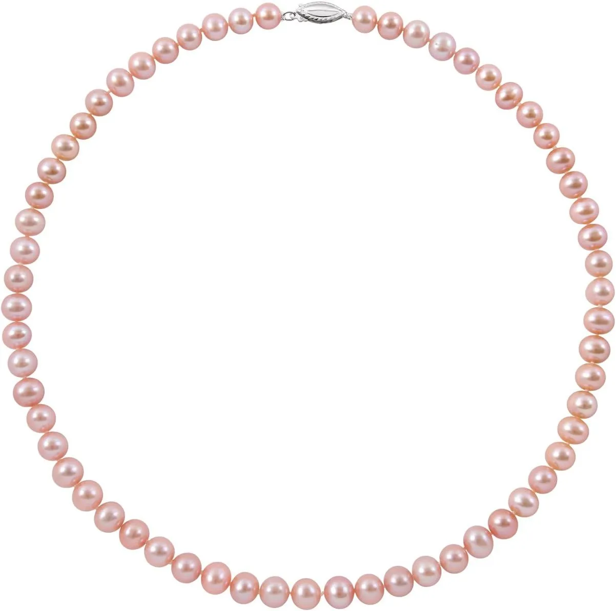 Sterling Silver Natural Pink Cultured Freshwater Pearl Strand Necklace