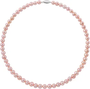 Sterling Silver Natural Pink Cultured Freshwater Pearl Strand Necklace