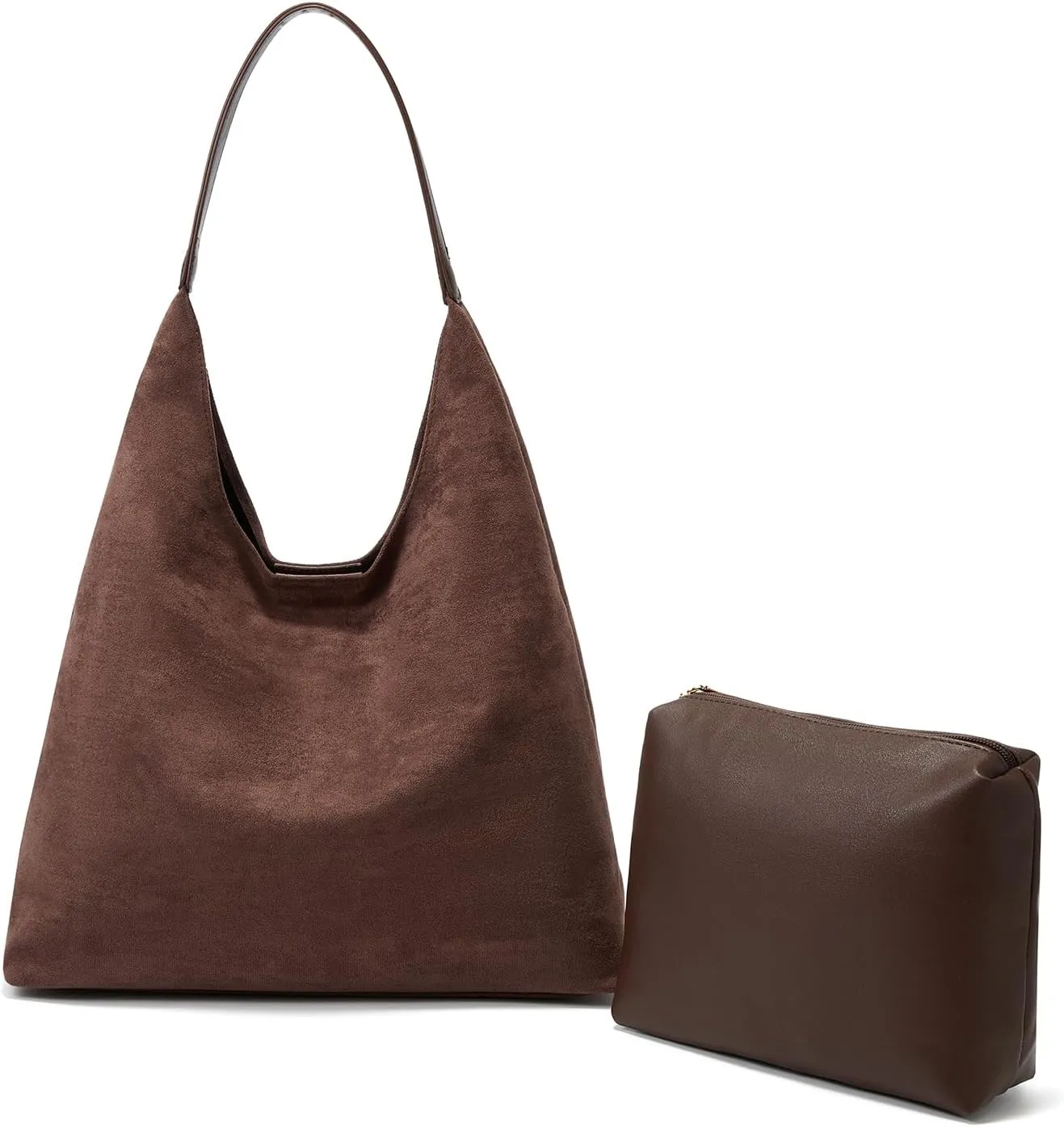 Suede Hobo Bags For Women Purse  Lightweight Large Suede Slouchy Shoulder Bag, Brown Suede Satchel Tote Bag Handbag