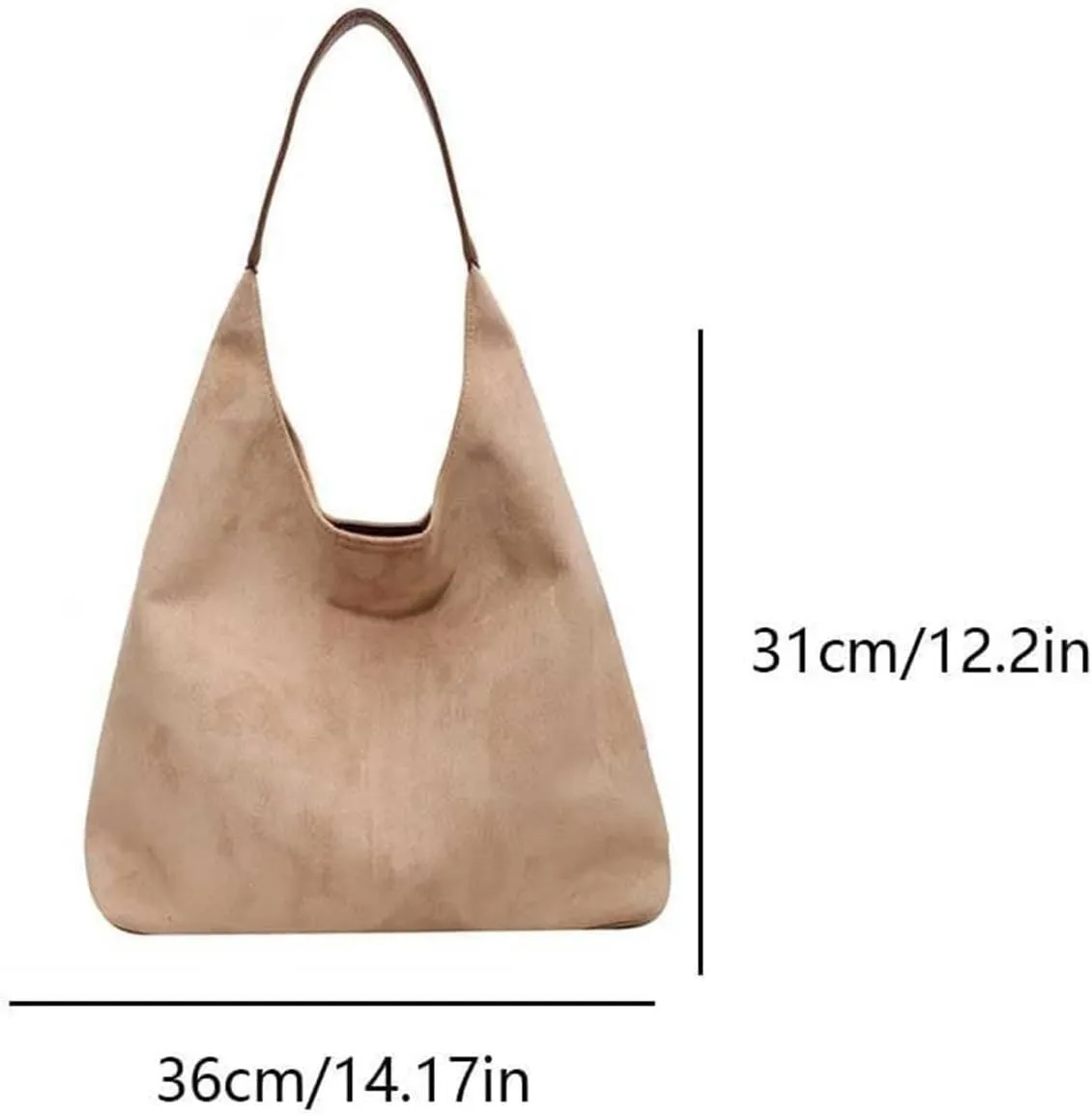 Suede Hobo Bags For Women Slouchy Bag Suede Purse Suede Tote Bag Large Brown Tote Handbag for Travel Shopping