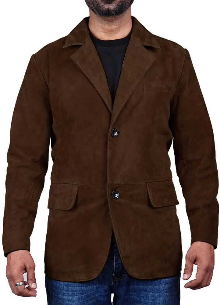 Suede Leather Blazer for Men Suede Sport Coat for Men Blazer Suede Leather Jacket Blazer Coat for Men