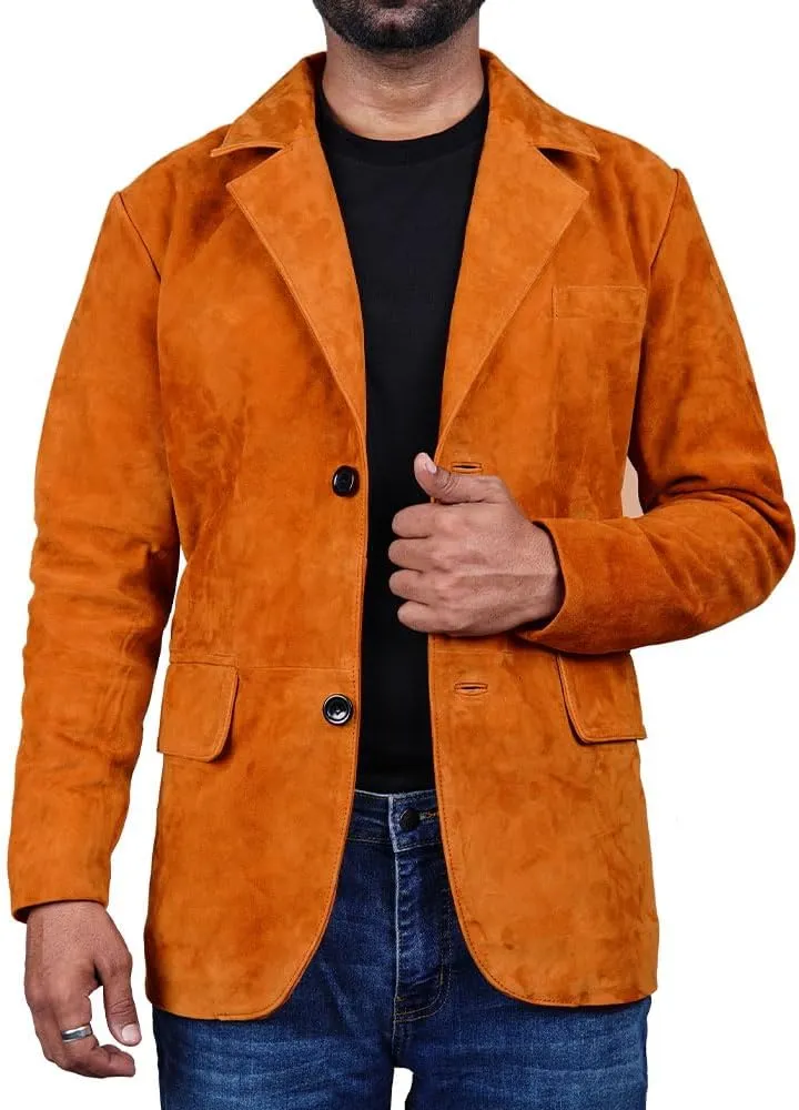 Suede Leather Blazer for Men Suede Sport Coat for Men Blazer Suede Leather Jacket Blazer Coat for Men