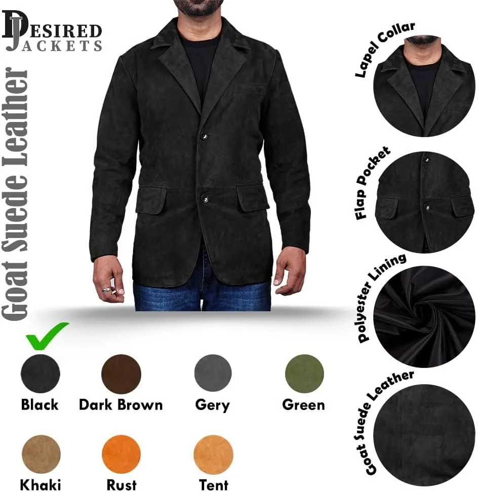 Suede Leather Blazer for Men Suede Sport Coat for Men Blazer Suede Leather Jacket Blazer Coat for Men