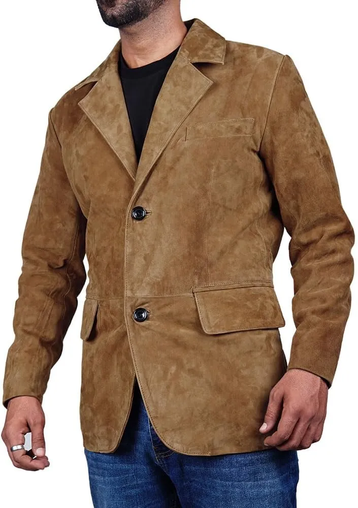 Suede Leather Blazer for Men Suede Sport Coat for Men Blazer Suede Leather Jacket Blazer Coat for Men
