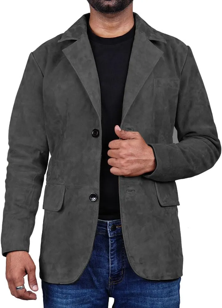 Suede Leather Blazer for Men Suede Sport Coat for Men Blazer Suede Leather Jacket Blazer Coat for Men