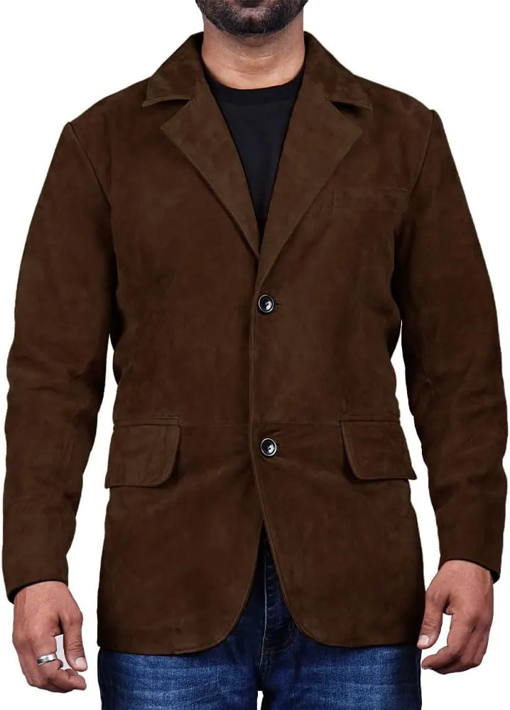 Suede Leather Blazer for Men Suede Sport Coat for Men Blazer Suede Leather Jacket Blazer Coat for Men