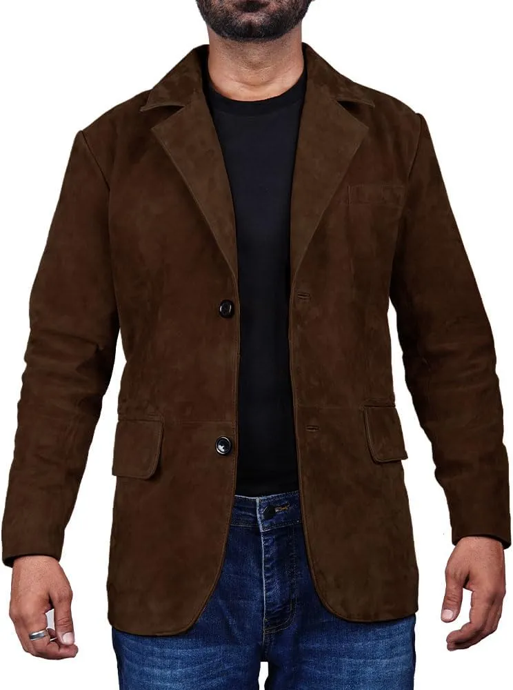 Suede Leather Blazer for Men Suede Sport Coat for Men Blazer Suede Leather Jacket Blazer Coat for Men