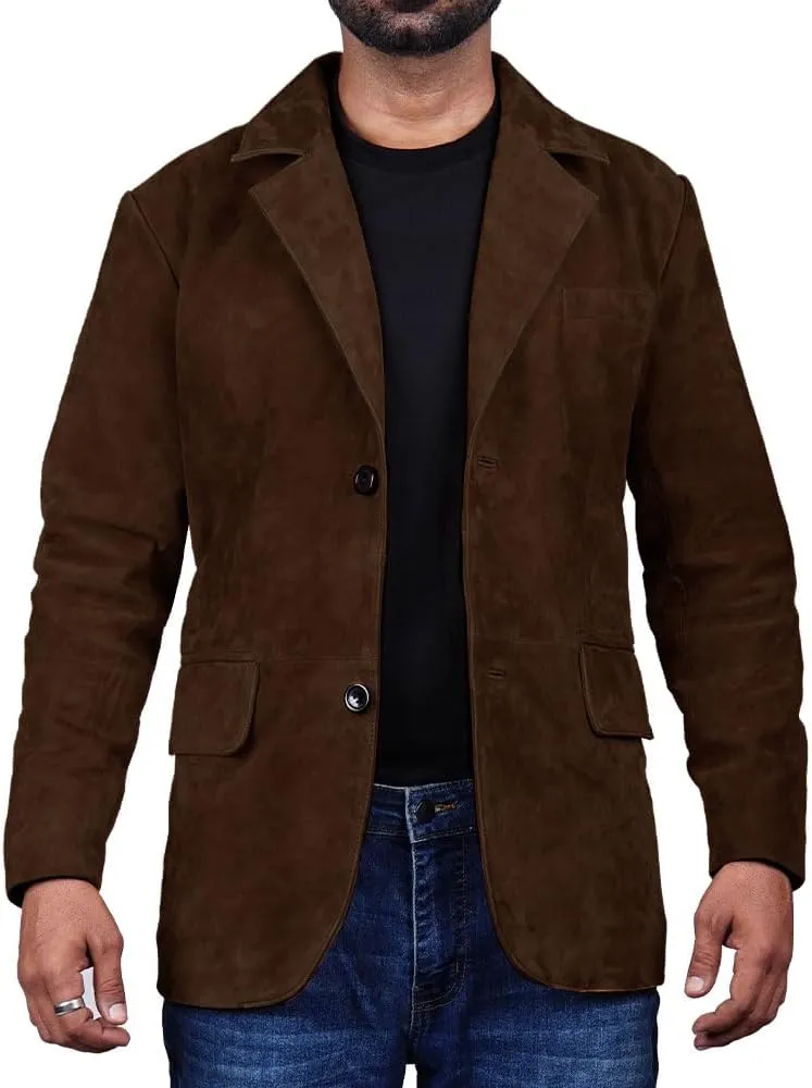 Suede Leather Blazer for Men Suede Sport Coat for Men Blazer Suede Leather Jacket Blazer Coat for Men