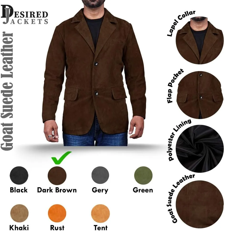 Suede Leather Blazer for Men Suede Sport Coat for Men Blazer Suede Leather Jacket Blazer Coat for Men