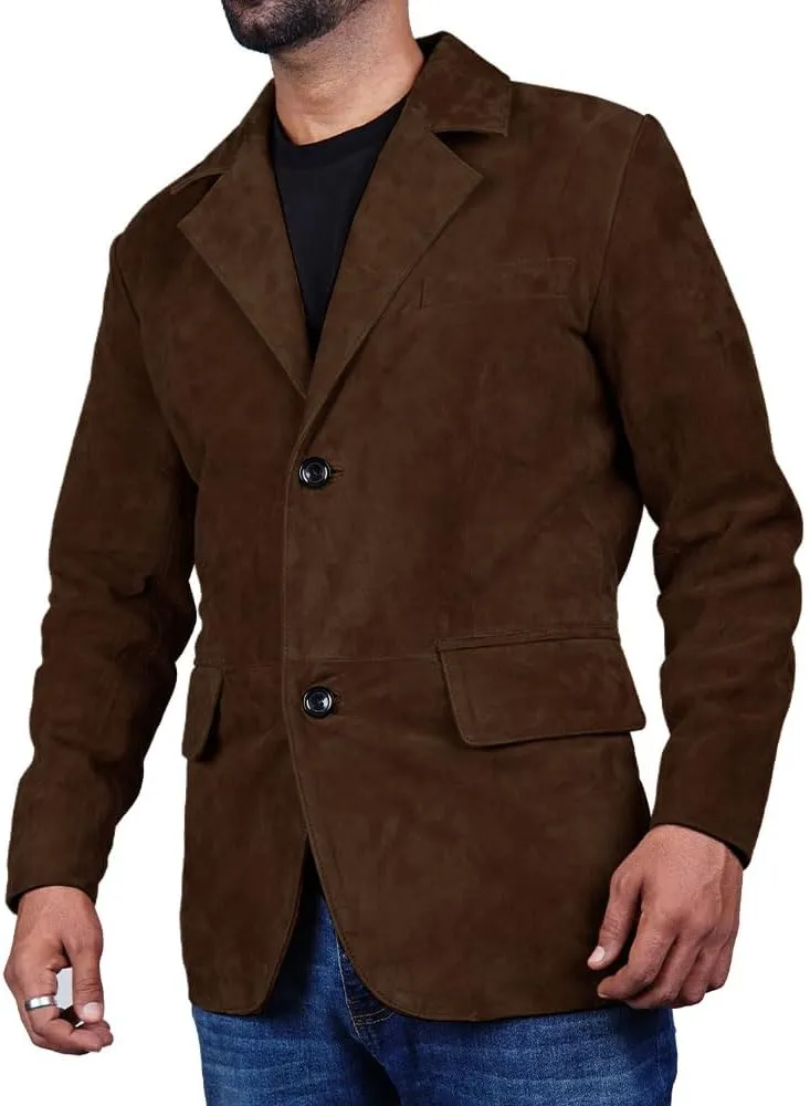 Suede Leather Blazer for Men Suede Sport Coat for Men Blazer Suede Leather Jacket Blazer Coat for Men
